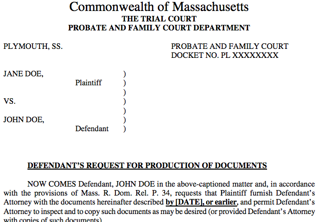 discovery-in-massachusetts-divorce-document-templates